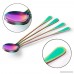 Stainless Steel Coffee Teaspoons Long-Handle Ice Cream Desert Spoon Cocktail Stir Spoons Mixing Spoon 1 Set of 6 Rainbow Color Coffee Spoon Round Head By Aolvo - B078S6GZ28